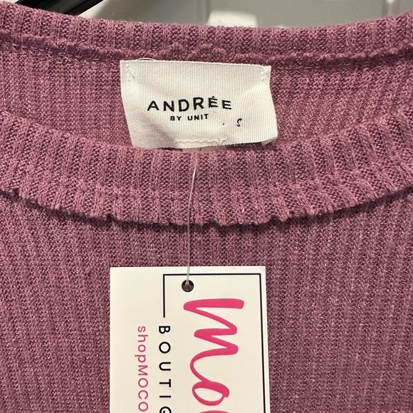 ANDREE BY UNIT Mauve Long Sleeve Sweatshirt - Picture 2 of 2